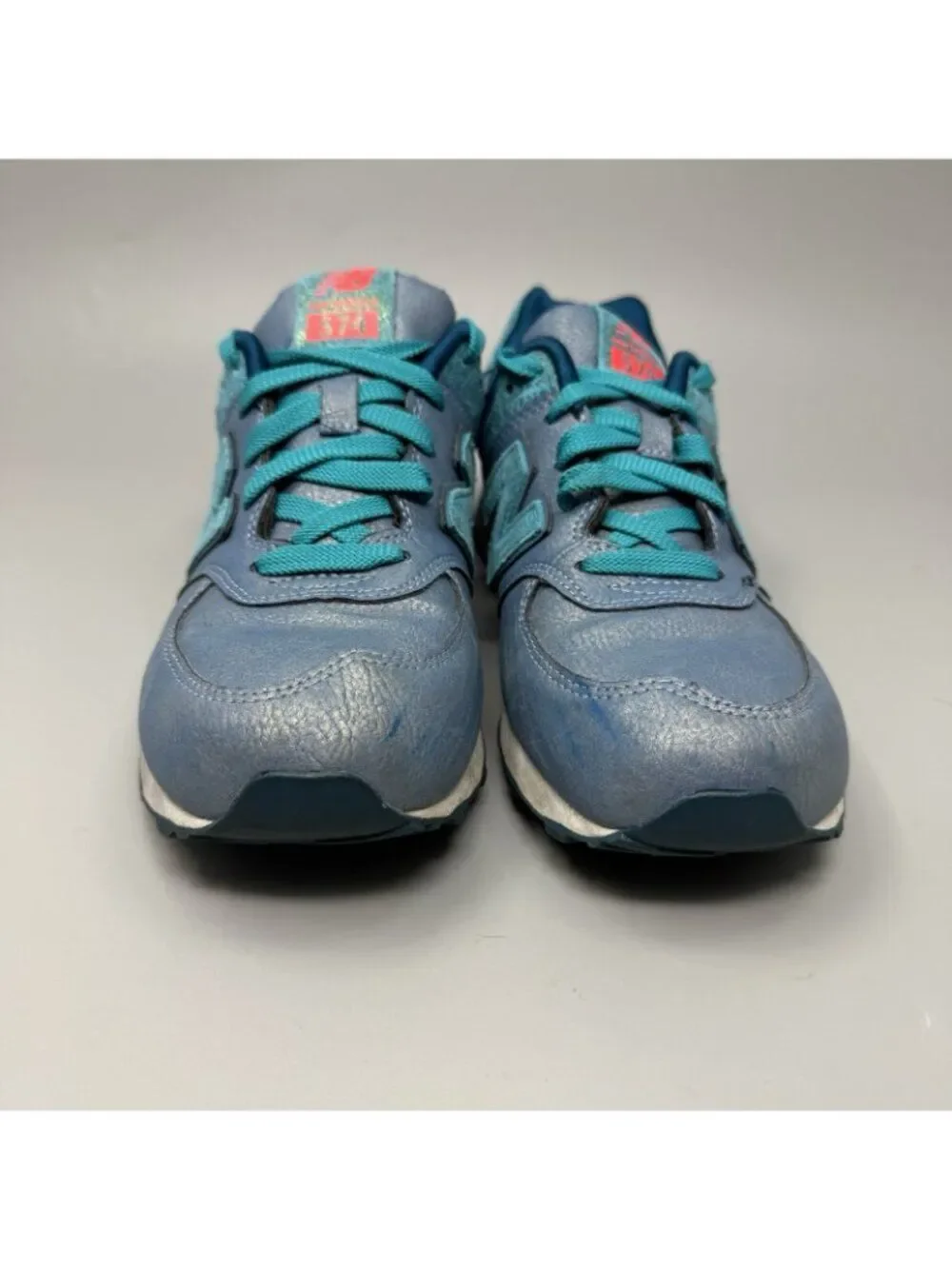New Balance 574 Core Classic Low Top Running Shoes Womens Size 5 Teal Blue